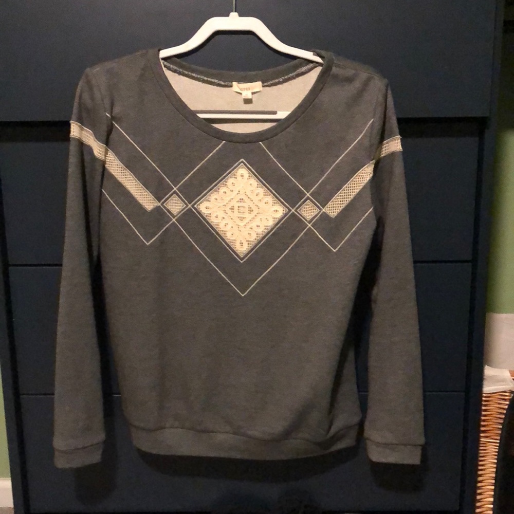 Sweatshirt with Crochet Detail
